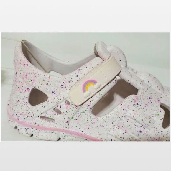 New Stepping Stone Shoes  Kid Size 12 Girls White & Pink Rainbow Sandals NWT - Picture 6 of 16